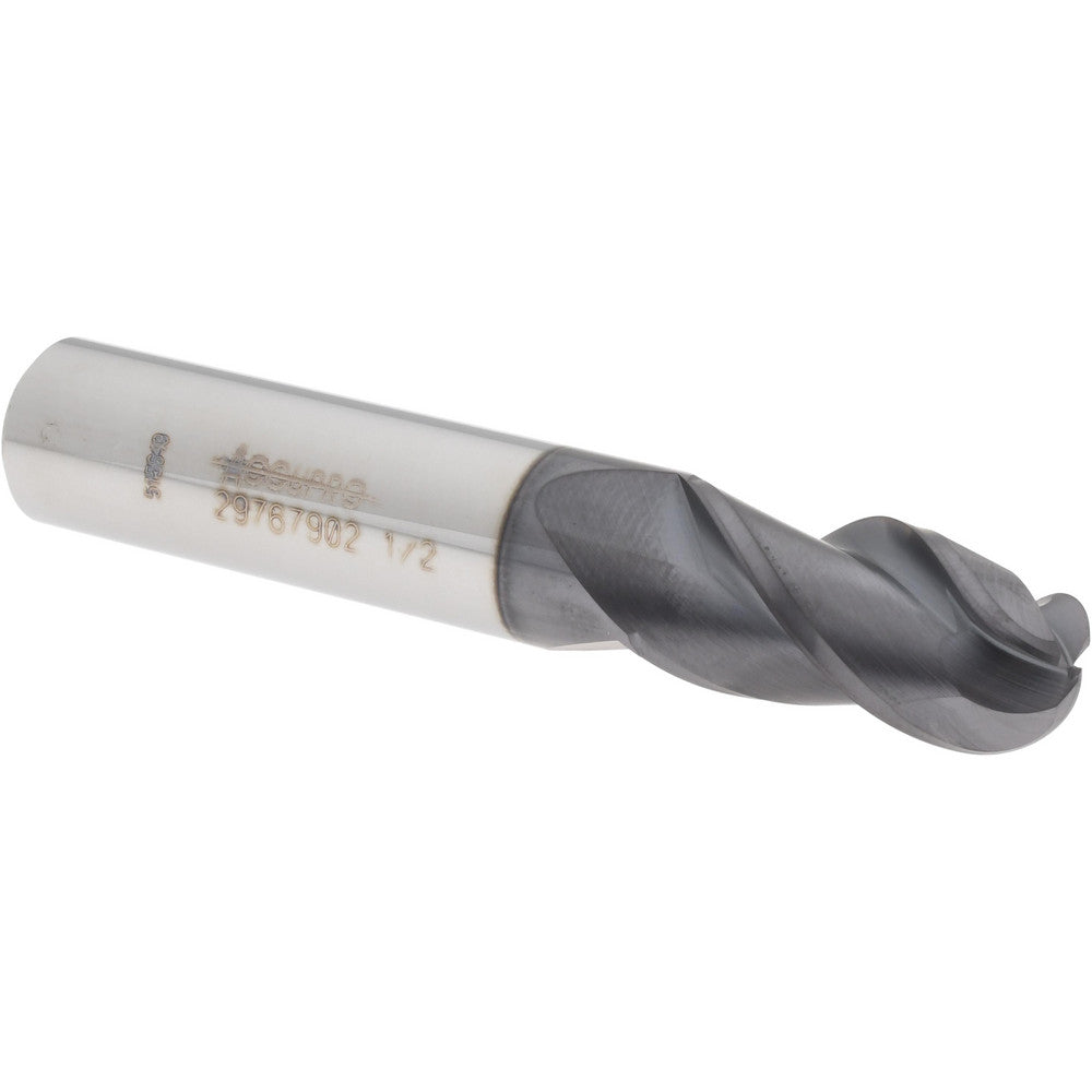 Accupro 29767902 Ball End Mill 1/2" Dia, 1" LOC, 3 Flute, Solid Carbide