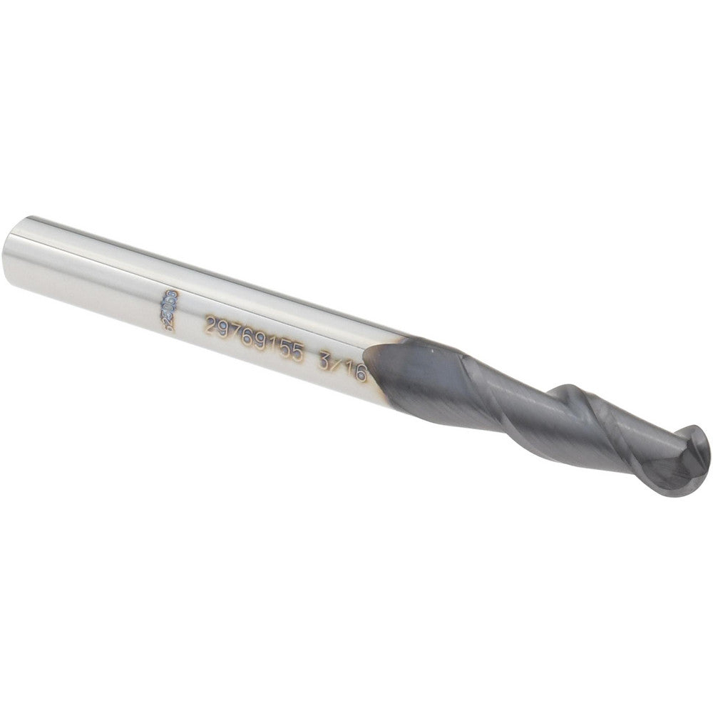 Accupro 29769155 Ball End Mill 3/16" Dia, 5/8" LOC, 2 Flute, Solid Carbide