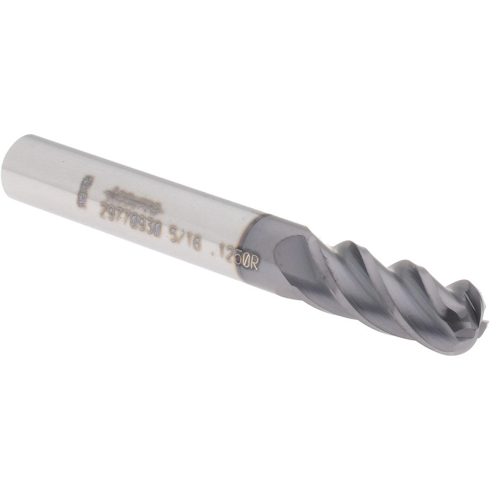 Accupro 29770930 Corner Radius End Mill 5/16" Dia, 3/4" LOC, 0.1300" Radius, 4 Flute, Solid Carbide