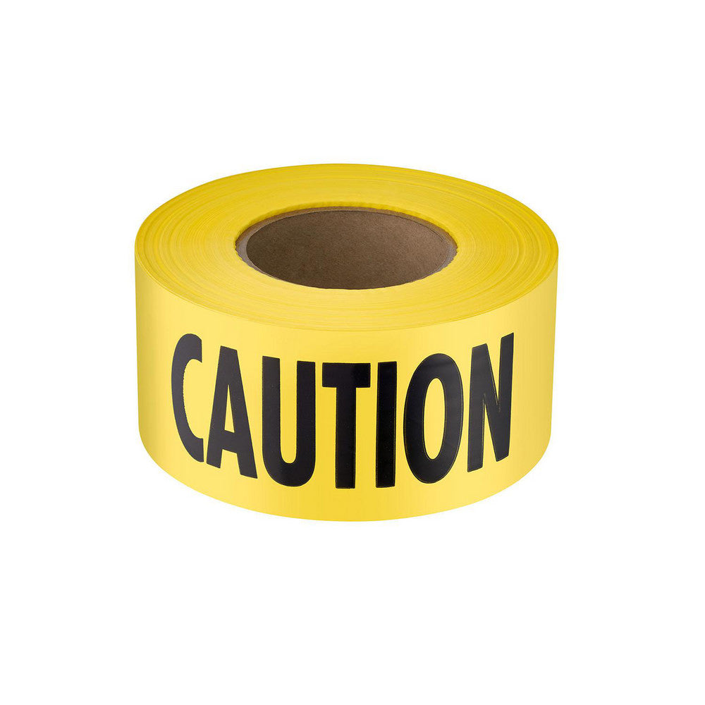 Empire Level 77-1001 Barricade & Flagging Tape Tape Type Tape Marked ANSI Warning  Legend Caution  Material Plastic  Thickness (mil) 2.50  Overall Length 1000.00  Roll Length (Feet) 1000