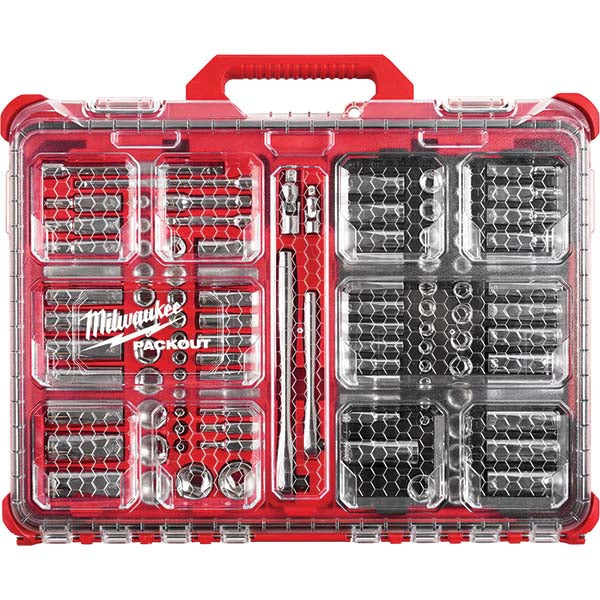 Milwaukee Tool 48-22-9486 Socket Set Ratchet & Socket Set, 106 Pc, 1/4 & 3/8" Drive, 1/4" Min, 1" Max