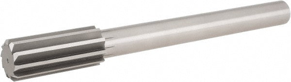 Hertel 2290708 Chucking Reamer 1-1/8" Dia, 11" OAL, 2-7/8" Flute Length, Straight Flute, Straight-Cylindrical Shank, HSS