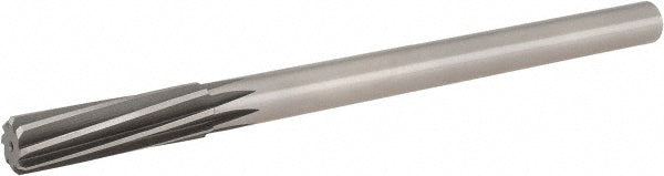Hertel 2410348 Chucking Reamer 17/32" Dia, 8" OAL, 2" Flute Length, Spiral Flute, Straight-Cylindrical Shank, HSS