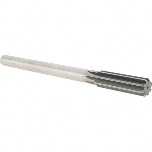 Hertel 8272585 Chucking Reamer 0.7550" Dia, 9-1/2" OAL, 2-1/2" Flute Length, Straight Flute, Straight-Cylindrical Shank, HSS