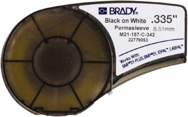 Brady 110924 Label Maker Label White, Heat Shrinkable Polyolefin