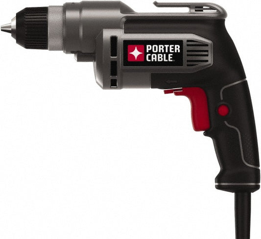 Porter-Cable PC600D Electric Drill 3/8" Keyless Chuck, Pistol Grip, 2,500 RPM