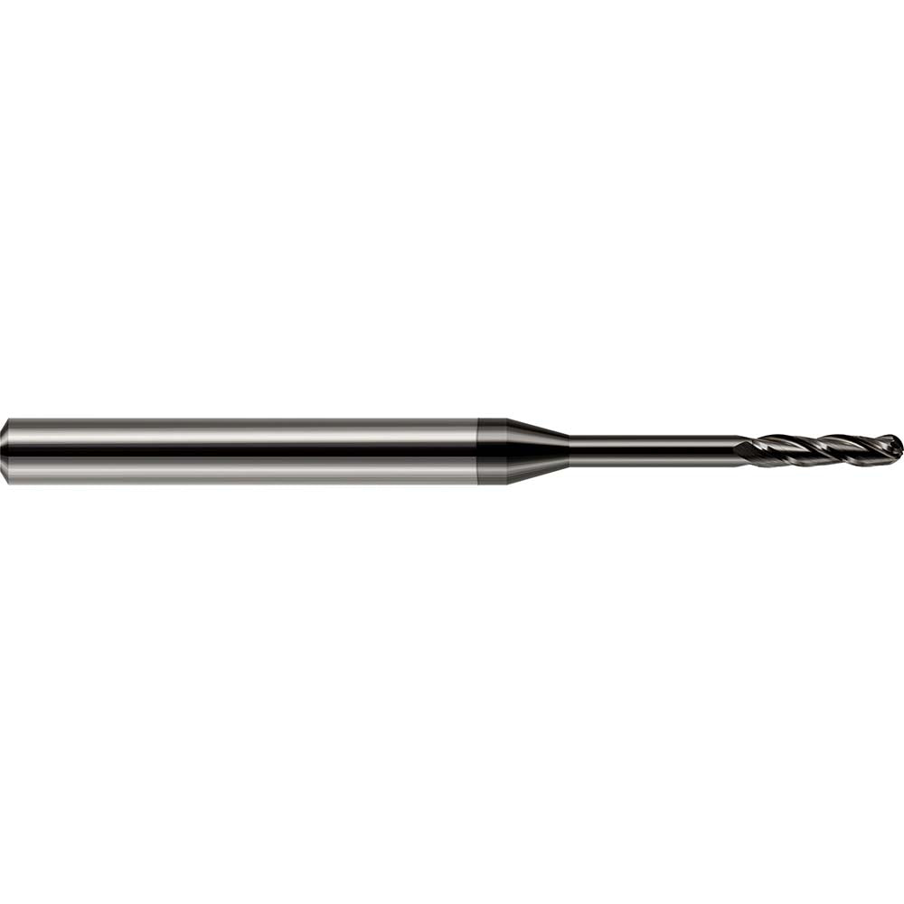 Harvey Tool 10215 Ball End Mill 0.0150" Dia, 0.0750" LOC, 3 Flute, Solid Carbide