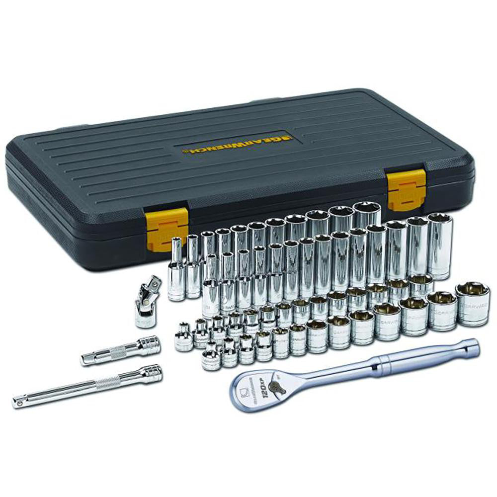 GEARWRENCH 80550P Deep Standard Socket Set 56 Pc, 3/8" Drive, 1/4 to 1" Socket
