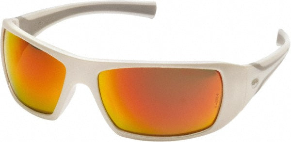 PYRAMEX SW5655D Safety Glass Scratch-Resistant, Polycarbonate, Sky Red Mirror Lenses, Full-Framed, UV Protection