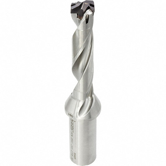 Iscar 3202486 Replaceable-Tip Drill 0.709 to 0.744" Dia, 5.67" Max Depth, 1" Weldon Flat Shank