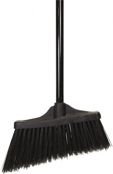 O-Cedar 6404 Pack of (12) 10" Wide, Black PET Bristles, 48" Metal Handle, Angled Brooms
