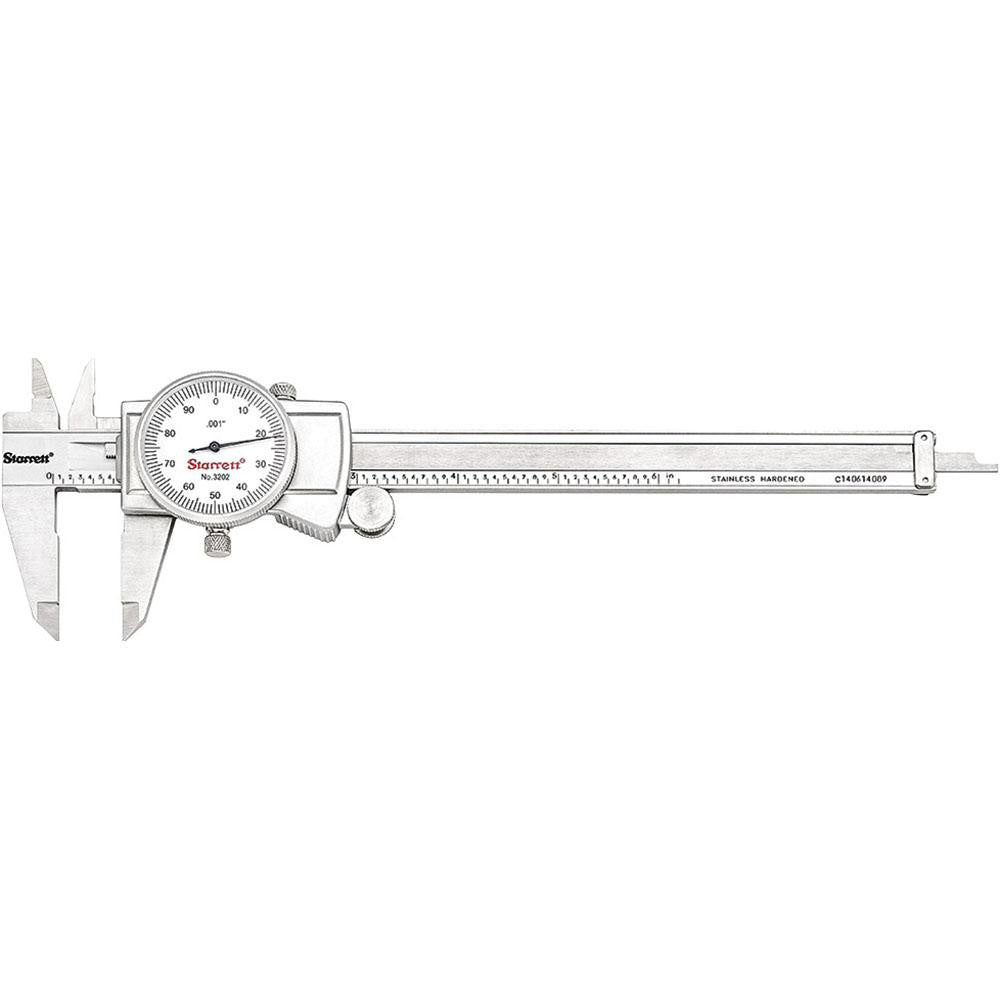 Starrett 61467 Dial Caliper 6'' Range, 0.001'' Graduation, 0.1'' per Revolution