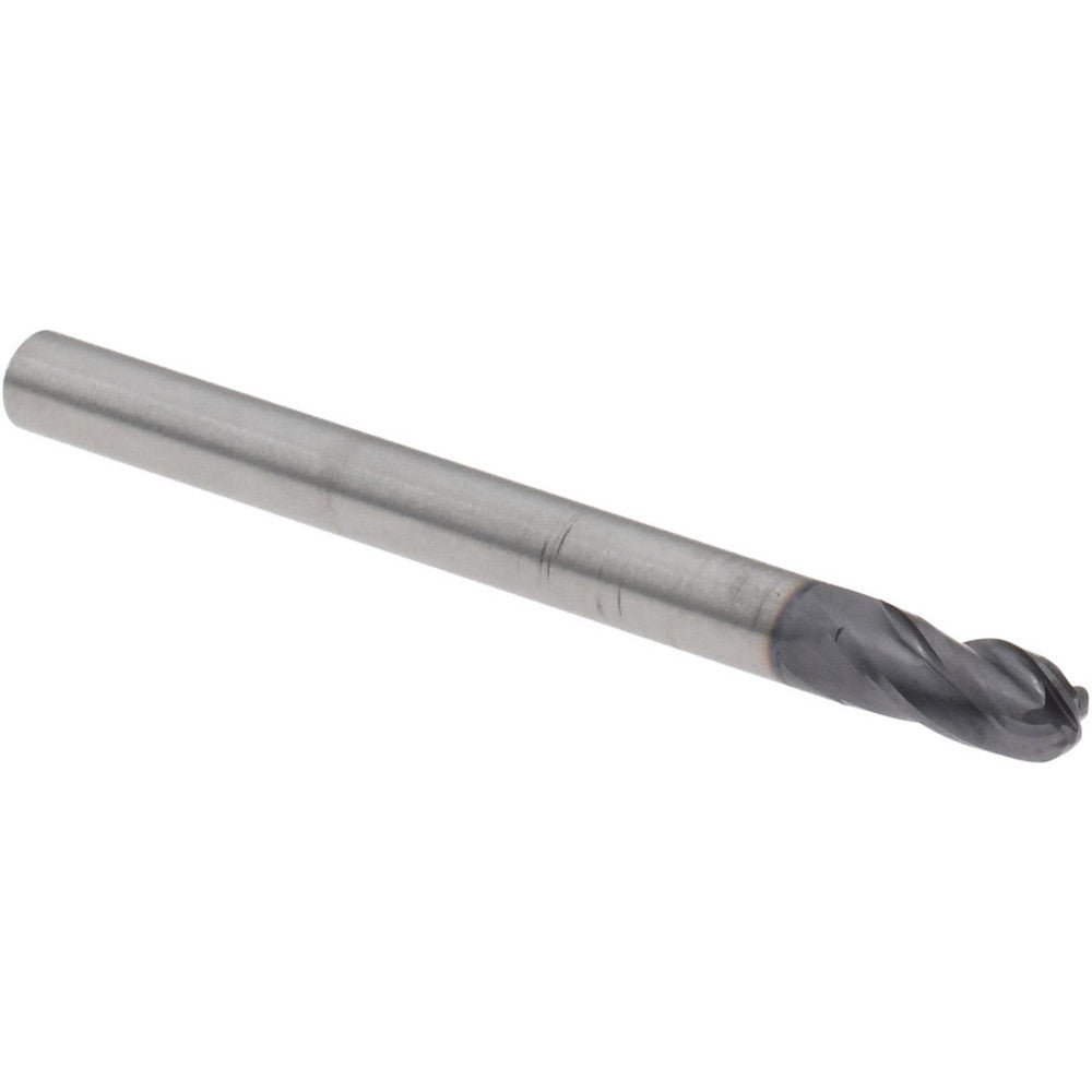 Kennametal 5824506 Ball End Mill 1/8" Dia, 1/4" LOC, 4 Flute, Solid Carbide