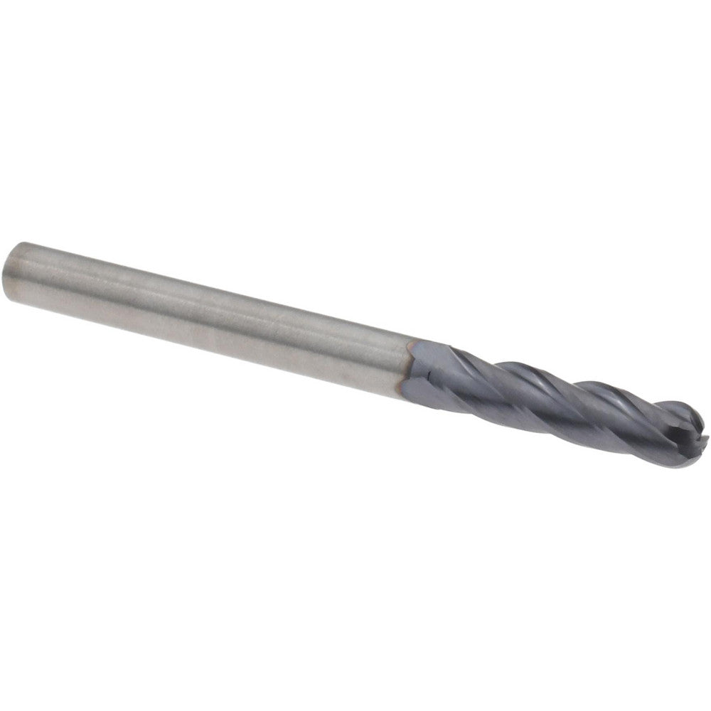 Kennametal 5824507 Ball End Mill 1/8" Dia, 1/2" LOC, 4 Flute, Solid Carbide