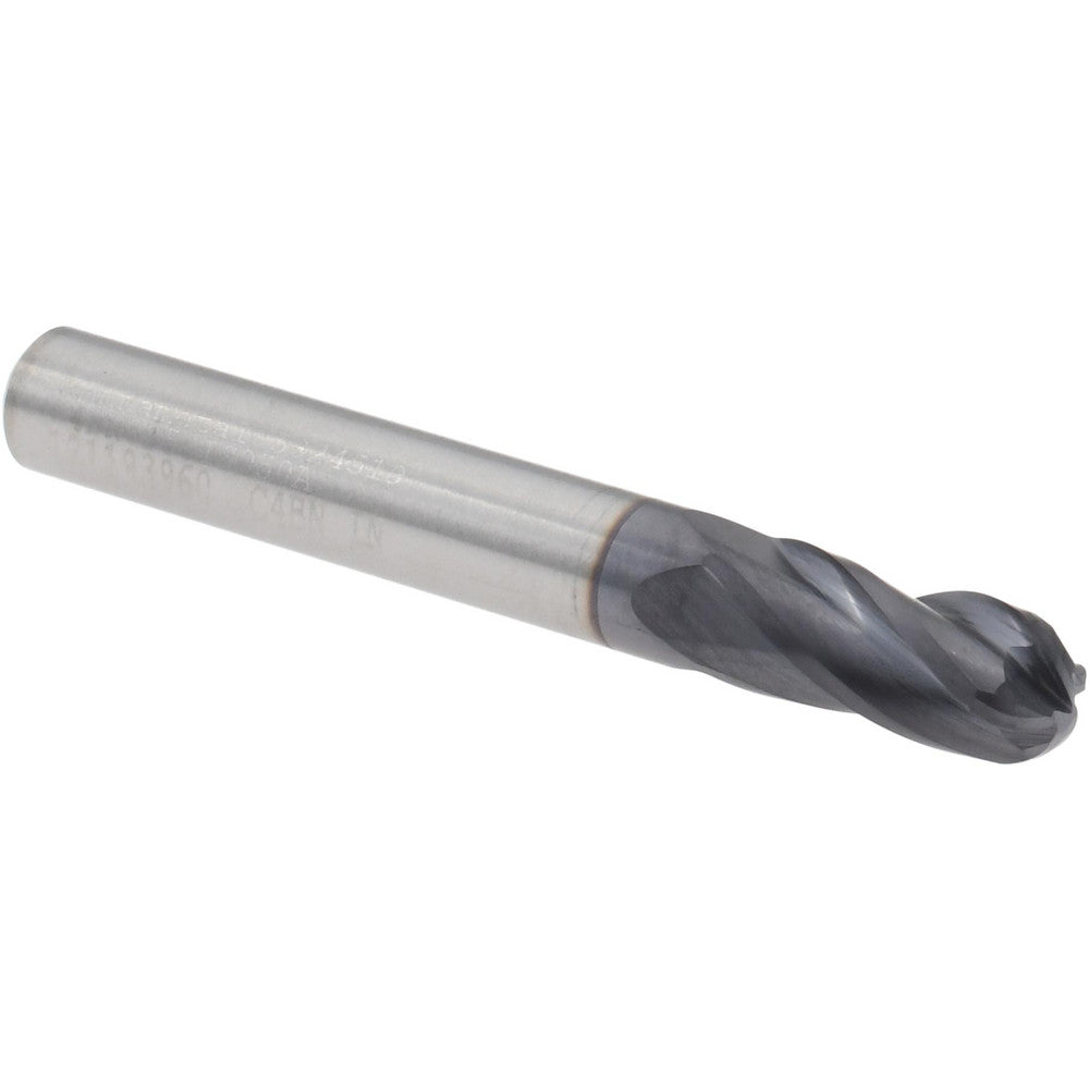 Kennametal 5824519 Ball End Mill 1/4" Dia, 1/2" LOC, 4 Flute, Solid Carbide