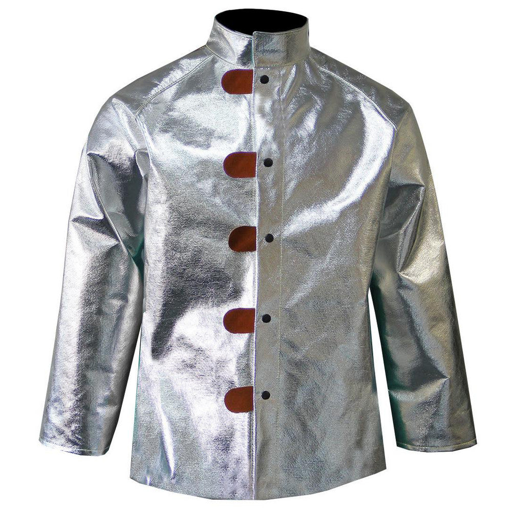 Chicago Protective Apparel 600-AKV-L Jackets & Coats Garment Style Jacket  Size Large  Garment Type Welding/Flame Retardant  Gender Men  Material Aramid Aluminized Thermonol  Closure Type Snaps