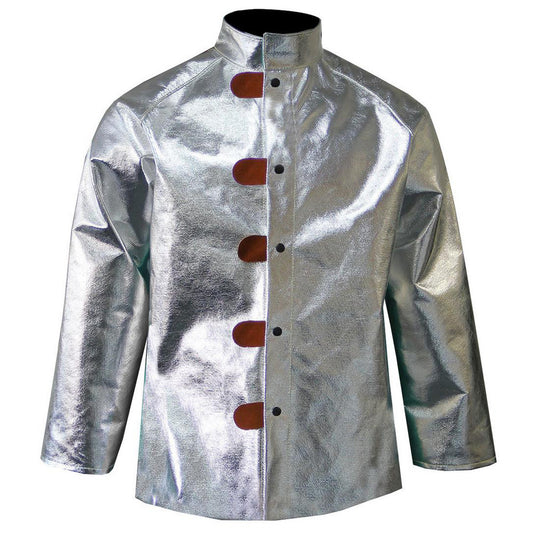 Chicago Protective Apparel 600-AKV-L Jackets & Coats Garment Style Jacket  Size Large  Garment Type Welding/Flame Retardant  Gender Men  Material Aramid Aluminized Thermonol  Closure Type Snaps