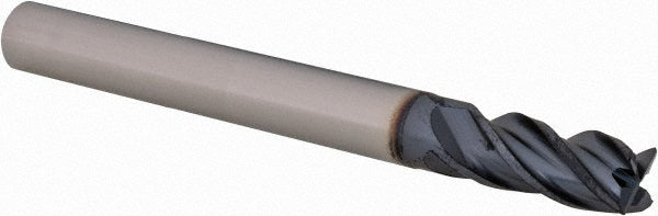 Iscar 5623080 Corner Radius End Mill 1/4" Dia, 1/2" LOC, 0.0100" Radius, 4 Flute, Solid Carbide