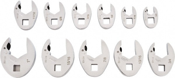 GEARWRENCH 89118 11 Piece 3/8" Drive Open End Crowfoot Wrench Set