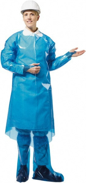 PolyConversions 42500 Coat Apron Size Lagre, 50" Length, 4 mil Thick, Blue