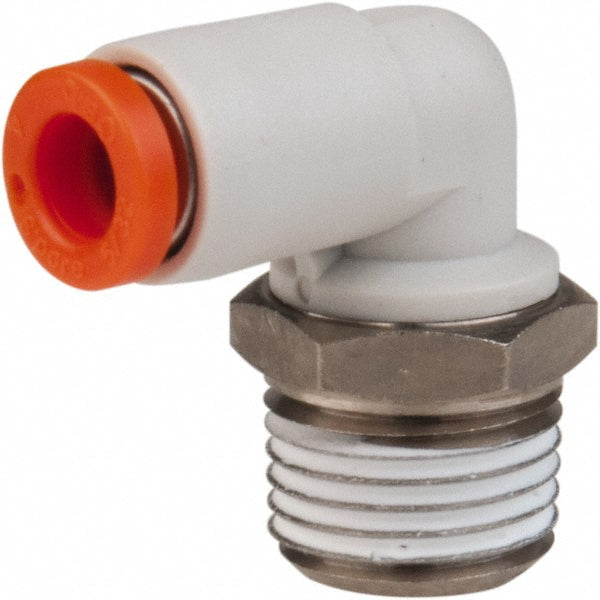 SMC Pneumatics KQ2L07-34NS Push-to-Connect Push-to-Connect Fitting Elbow, NPT, 1/4" OD