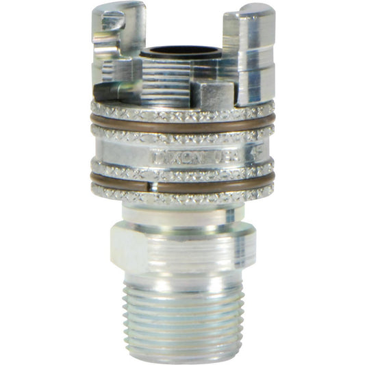 Dixon Valve & Coupling 4PM6 Pneumatic Hose Fittings & Couplings Type Coupler  Coupling Type Coupler  Interchange Type Thor Finger-Lock  Thread Type Male NPTF  Coupler Size 0.5  Material Steel