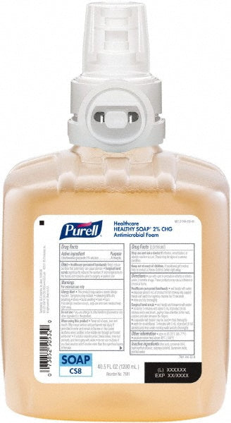 PURELL 7881-02 PURELL Foam Handwash 2% CHG Antimicrobial Foam, Fragrance Free, 1200 mL Refill for PURELL CS8 Automatic Soap Dispenser, 2/Case