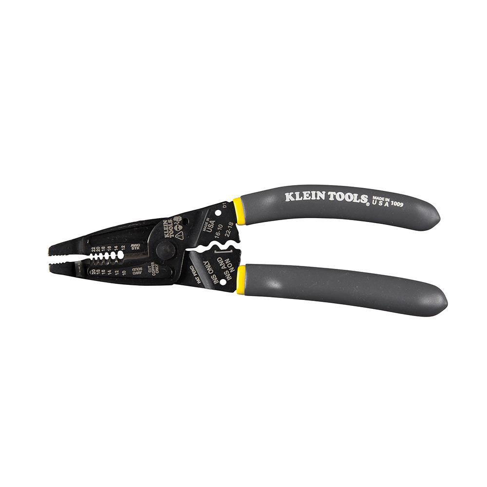 Klein Tools 1009 Wire Stripper 20 AWG Solid & 22 AWG Stranded, 10 AWG Solid & 12 AWG Stranded Max Capacity