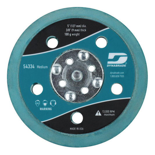Dynabrade 54334 Air Orbital Sanders Pad Shape Round  Backing Pad Type Hook & Loop  Pad Width (Inch) 5  Number Of Vacuum Holes 5  