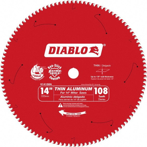 DIABLO D14108N Wet & Dry Cut Saw Blade 14" Dia, 1" Arbor Hole, 108 Teeth