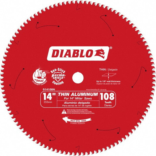 DIABLO D14108N Wet & Dry Cut Saw Blade 14" Dia, 1" Arbor Hole, 108 Teeth