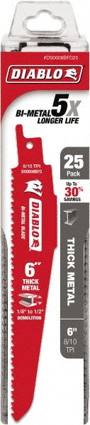 DIABLO DS0608BFD25 Reciprocating Saw Blade Bi-Metal