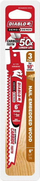 DIABLO DS0606CWS3 Reciprocating Saw Blade Solid Carbide