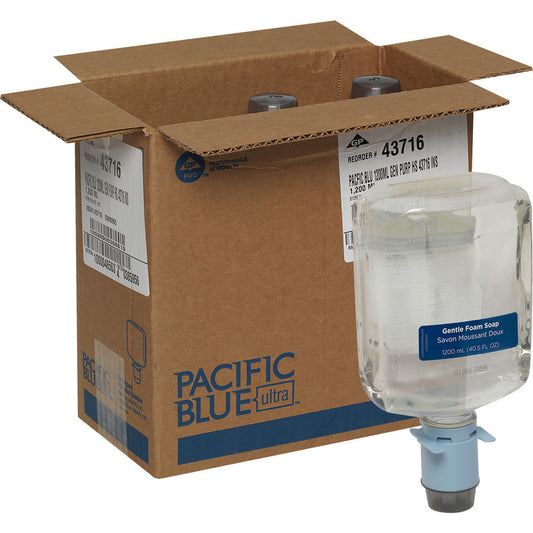 Georgia Pacific 43716 Pacific Blue Ultra Automated Touchless Gentle Foam Hand Soap Dispenser Refills, Dye & Fragrance Free