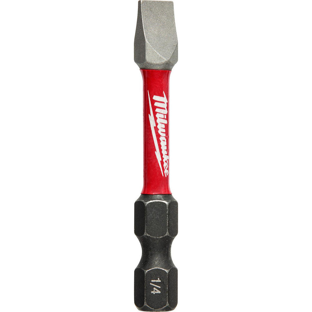 Milwaukee Tool 48-32-4758 Slotted Screwdriver Bits Blade Width (mm) 0.25in  Blade Width (Decimal Inch) 0.25  Drive Size (Inch) 0.25in  Blade Thickness 0.25in  Blade Thickness (Decimal Inch) 0.25in  Overall Length (Inch) 2.00