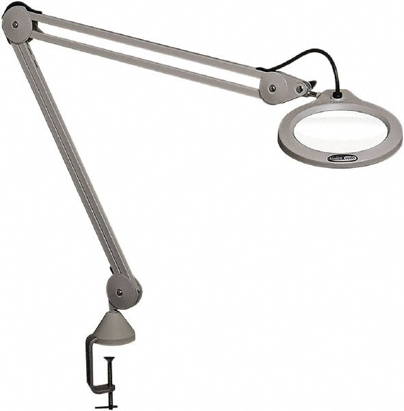 Vision Engineering LFG028214 Task Light LED, 45" Reach, Spring Suspension Arm, Clamp-On, Light Gray