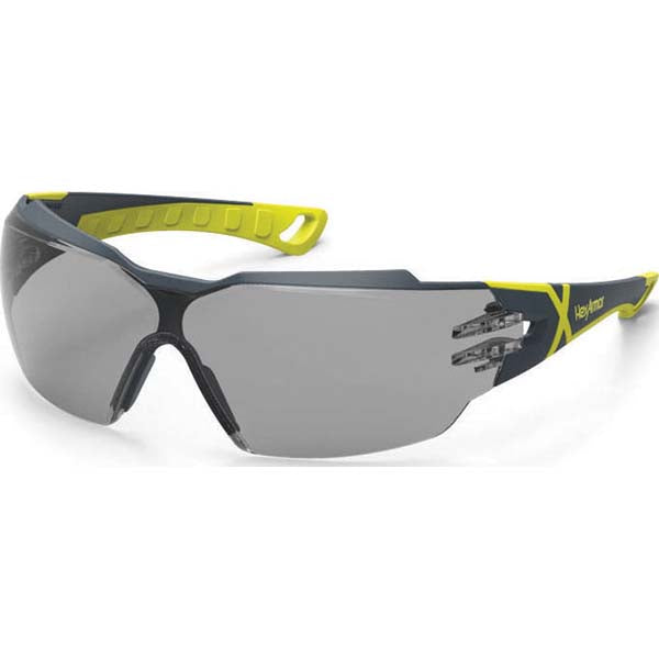 HexArmor 11-13004-02 Safety Glass Anti-Fog & Scratch-Resistant, Polycarbonate, Gray Lenses, Frameless, UV Protection