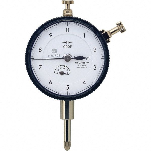 Mitutoyo 2358AB-10 Dial Drop Indicator 0.5000" Max Measurement, 0-10 Dial Reading, 0.000100" Accuracy