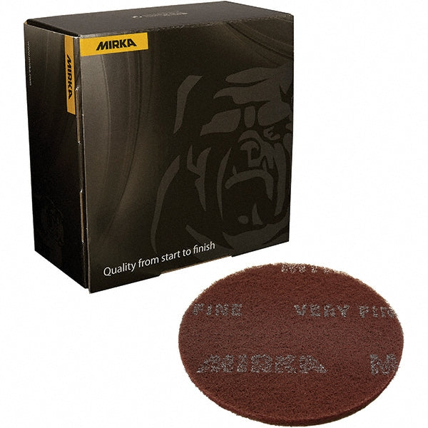 Mirka 18-241-447 Hook & Loop Disc 6" Dia, 360 Grit, Non-Woven, Aluminum Oxide