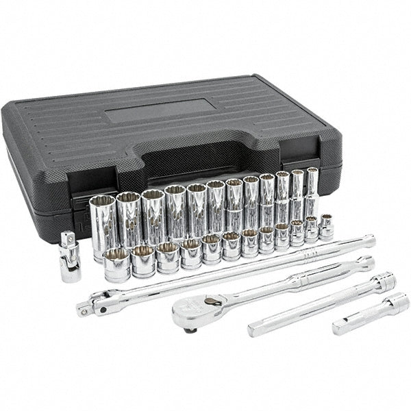 GEARWRENCH 80692 Deep Standard Socket Set 29 Pc, 3/8" Drive, 8.00 to 19.00" Socket