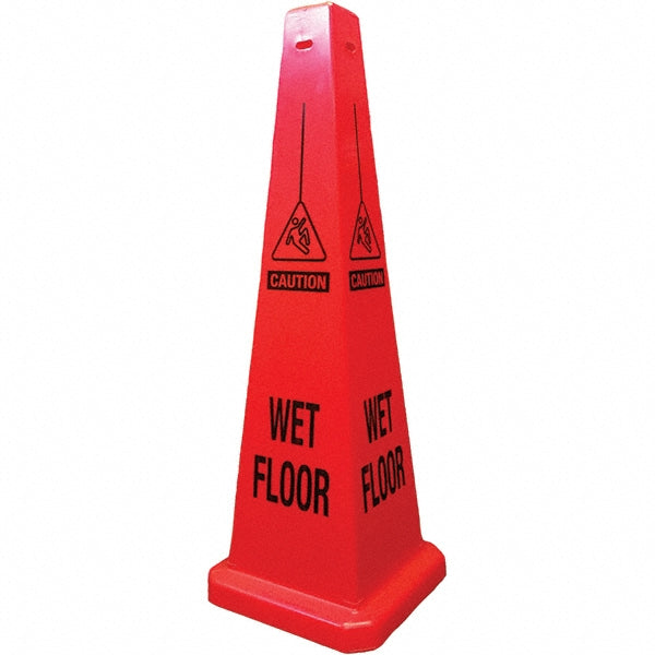 PRO-SAFE 03-600-05 Wet Floor, 12" Wide x 36" High, Polypropylene Cone Floor Sign