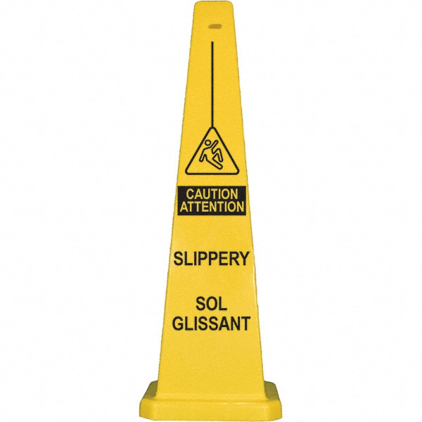 PRO-SAFE 03-600-10 Wet Floor, 12" Wide x 36" High, Polypropylene Cone Floor Sign