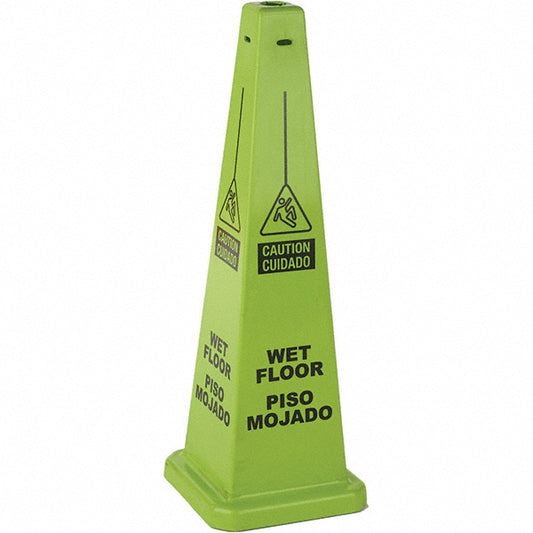 PRO-SAFE 03-600-09L Wet Floor, 12" Wide x 36" High, Polypropylene Cone Floor Sign