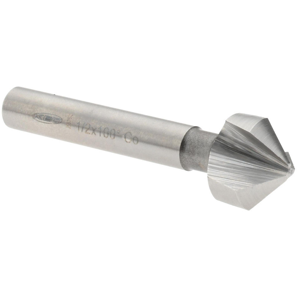 Keo 919-000-292 Countersink 1/2" Head Dia, 100.00 deg Included Angle, 3 Flute, Cobalt Steel, Right Hand Cut