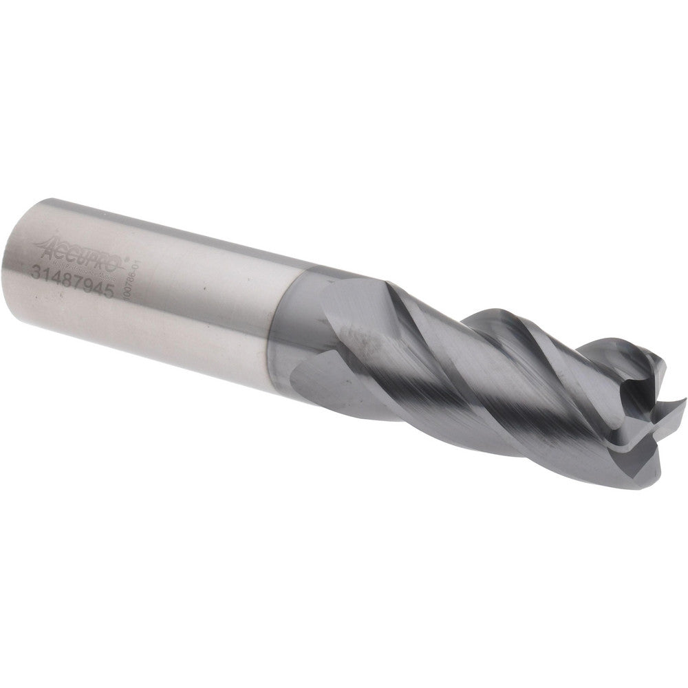 Accupro 310461 Corner Radius End Mill 3/4" Dia, 1-5/8" LOC, 38 deg Helix, Corner Radius End, Centercutting Series HS