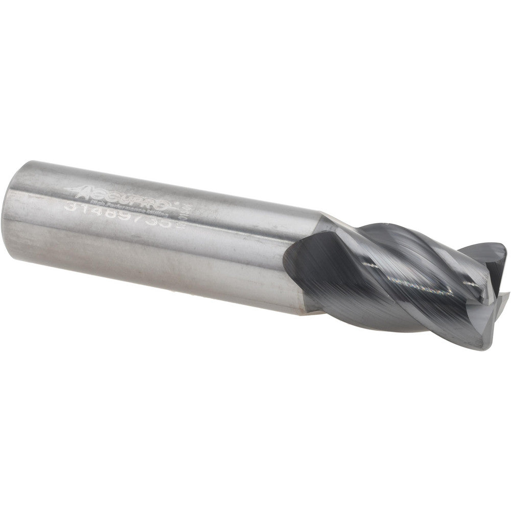 Accupro 95170037 Corner Radius End Mill 5/8" Dia, 7/8" LOC, 38 deg Helix, Corner Radius End, Centercutting Series HS
