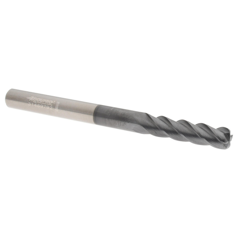 Accupro 310136 Corner Radius End Mill 1/4" Dia, 1" LOC, 38 deg Helix, Corner Radius End, Centercutting Series HS