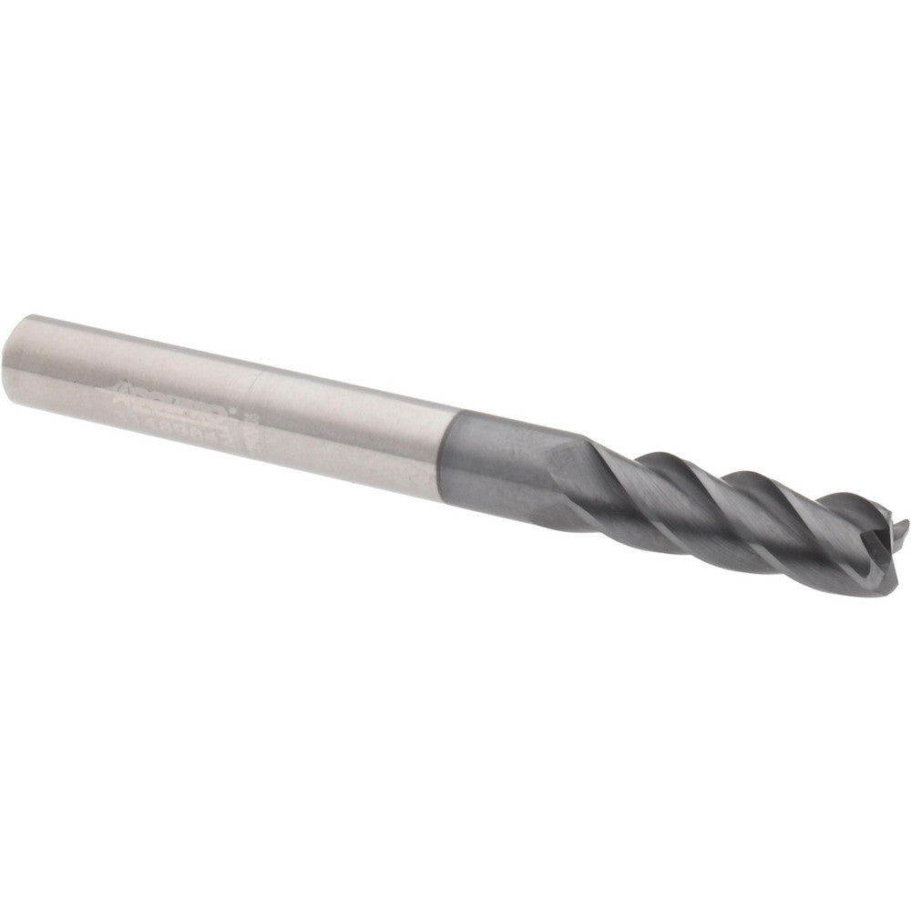 Accupro 310117 Corner Radius End Mill 1/4" Dia, 3/4" LOC, 38 deg Helix, Corner Radius End, Centercutting Series HS