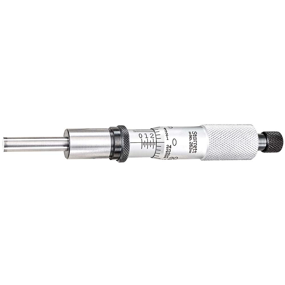 Starrett 73722 Mechanical Micrometer Heads Minimum Measurement (Decimal Inch) 0 Maximum Measurement (mm) 1.00 Maximum Measurement (Inch) 1 Thimble Diameter (Decimal Inch) 0.7500 Thimble Diameter (mm) 18.00 Digital Counter No Graduation (Decimal Inch) 0.000