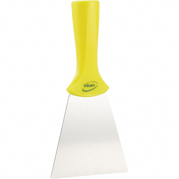 Vikan 40116 Stainless Steel Scraper with Threaded Handle, 3.9", Yellow